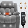 thumbnail image 3 of Power Lift Recliner Chair with Massage and Heat, Heavy Duty 350 LBS Capacity Electric Recliner with USB Ports, Perfect Gift for Husband, Wife, Father, Mother, Light Grey, 3 of 8