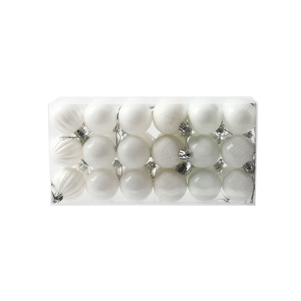 Inteprter 36 Piezas Techo Adorno de Navidad Oficina Hotel Apartamento Árbol Colgante Colgante Reutilizable Festival Festivo Decoración Kits de decoración para fiestas Blanco