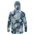 thumbnail image 2 of SEANATIVE Fishing Hoodie with Mesh Mask for Men Sun Protection Full Face Neck Coverage Breathable Comfortable Performance Fishing Shirt Rash Guard, S, Daisy Patchwork Print Blue, 2 of 7