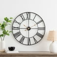 thumbnail image 2 of Aspire Home Accents 30" Quartz Analog Battery Powered Iron Round Wall Clock, Open Design, 2 of 5