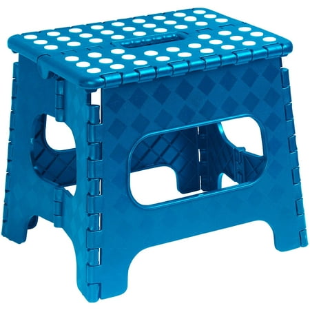 UPC: 0810541008928 | Superio Folding Step Stool 11 Inch (Blue)  Perfect Foldable Step Stool for Toddlers  Kids and Adults 9  High  Easy to Storage  Heavy Duty.