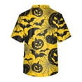 thumbnail image 3 of MLQIDK Halloween Scrub Tops Men Nurse Uniform Shirts Funny Medical Scrubs Short Sleeve V Neck Scrub Shirts Fun Pumpkin Ghost Bat Printed Nurse Uniforms Yellow 3XL, 3 of 4