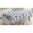 thumbnail image 1 of Ambesonne Floral Tablecloth Rectangular Table Cover, Watercolor Violet Blooms, 60"x84", Turquoise Navy Blue, 1 of 3