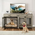 thumbnail image 7 of 2025 New Double Dog Crate Furniture, 71'' Large Dog Kennel Indoor with 3 Storage Drawers and Removable Divider for 2 Dogs, Heavy Duty Decorative Dog House TV Stand Side Table for Medium Large Dogs, 7 of 7