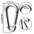 thumbnail image 4 of 5.5 Inch Stainless Steel Carabiner Clip Spring Snap Hook - 2 Packs Heavy Duty Carabiner Clips for Keys, Swing Set, Camping, Fishing, Hiking Traveling, 600 lbs Capacity, 4 of 6