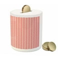 thumbnail image 3 of Geometric Piggy Bank, Modern Pattern in Pastel Colors Vertical Striped Backdrop and Triangles, Ceramic Coin Bank Money Box for Cash Saving, 3.6" X 3.2", Coral Pale Green, by Ambesonne, 3 of 4