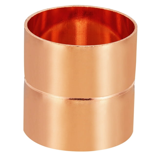 Unique Bargains 1-3/4 Inch ID Copper Coupling Fittings, Rolled Tube Stop Straight Pipe Fitting Welding Joint for HVAC