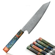 TURWHO 8inch Chef Knife Japanese VG10 Damascus Steel Gyuto Knife Kitchen Chief Knife with Stabilized Wood Handle, Random Colors