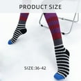 thumbnail image 4 of Striped Knee Highs Socks Striped Calf Socks for Party Warm, 4 of 16