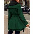 thumbnail image 4 of Zeagoo Women's Faux Fur Coat Double Breasted Thick Wool Pea Coats Trench Jacket Winter Warm Outfits, 4 of 5