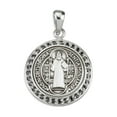 thumbnail image 3 of St. Benedict Sterling Silver Medal Necklace, 3 of 10