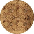 thumbnail image 1 of Ahgly Company Indoor Round Oriental Brown Industrial Area Rugs, 3' Round, 1 of 4