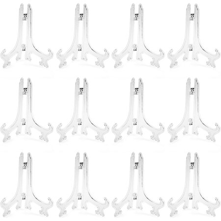 12PCS 5Inch Plastic Easel Plate Display Stands/Plate Holders,Folding Display Easel to Display Pictures or Other Items at Weddings  Home Decoration  Birthdays  Tables