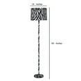 thumbnail image 5 of Fabric Wrapped Floor Lamp with Animal Print, White and Black, 5 of 5