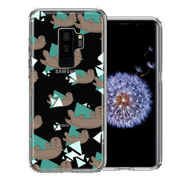 MUNDAZE For Samsung Galaxy S9 Plus Cute Otter Design Double Layer Phone Case Cover