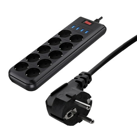 

10 Way Compact Home Office USB Multiple Socket Laptops Tablet ABS Wall Mount