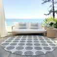 thumbnail image 6 of Addison Rugs Chantille Indoor/Outdoor Transitional Circles Gray Washable Round Rug, 8' x 8', 6 of 6