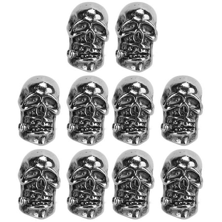 

10 Pcs Alloy Skull Head Pendants 6mm Large Hole Flashlight Pendant DIY Accessories