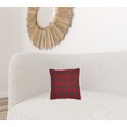 thumbnail image 2 of 13.5"x13.5" Red and Black Christmas Polyester Plaid Pillow, 2 of 3