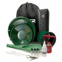 14pc ASR Outdoor Portable  Gold Panning Kit with Drawstring Backpack and 12 Inch Mini Sluice Box
