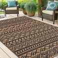 thumbnail image 6 of Smiry Outdoor Rugs 5x8, Waterproof Plastic Straw Geometric Indoor Outdoor Mat for Patio, RV Camping, Deck,Porch, Black and Brown, 6 of 8