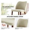 thumbnail image 4 of Modern Upholstered Dining Chairs Armless Side Chairs Set of 4 Curved Backrest Solid Wood Legs Dining Room Kitchen Ivory, 4 of 9