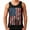 Black, variant on Vintage American USA Flag Distressed Printed Men's Tank Top Color Black Small