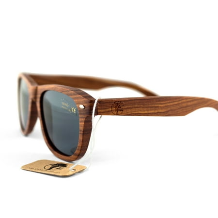 Real Solid Wooden Sandalwood Sunglasses Design Polarized Lenses with Gift Box by Viable Harvest