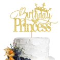 thumbnail image 3 of Cake topper de cumpleaños Princesa dorado con glitter 17 x 20 cm, 3 of 8