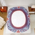 thumbnail image 6 of Feelyou Adult Bohemian Damask Twin Sheet Sets, Blue Orange Flower Floral Twin Fitted Sheet, Tribal Paisley Mandala Flat Sheet, Super Cozy Room Decor, 3 Pieces, 6 of 8