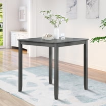 4 Person Wooden Square Dining Table with Higher,34.5"L Modern Kitchen Table for Living&Dining Room,Farmhouse,Gray