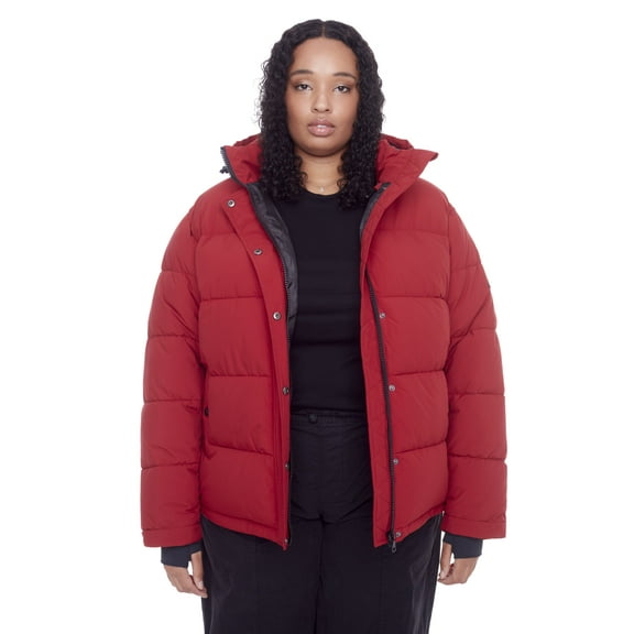 Alpine North, Forillon Plus - Women's Vegan Down Recycled Short Quilted Puffer Jacket (Plus Size) - Water Repellent, Windproof, Insulated Winter Jacket