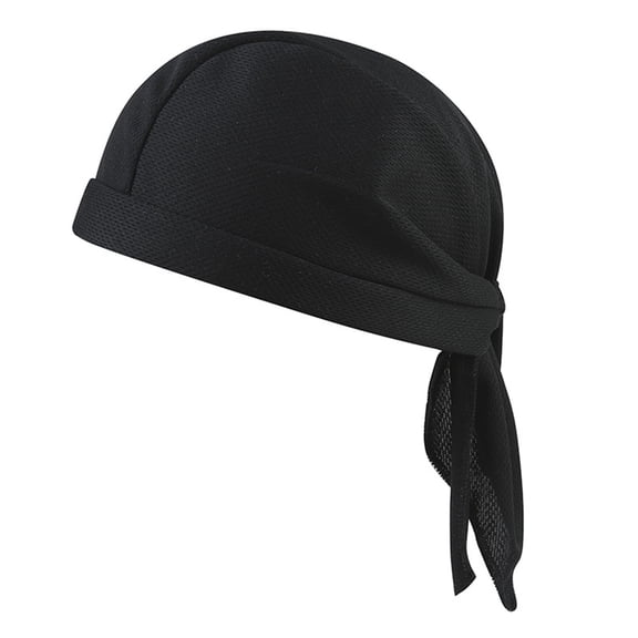 Do Rag Skull Cap for Men Cycling Motorcycle, Quick Drying Cooling Liner Headband, Moisture Wicking Bandana Hat Beanie for Running Outdoor Activities, Black