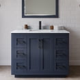 thumbnail image 2 of Wyndham Collection Miranda 42" Carrara&Wood Single Bathroom Vanity in Blue/Black, 2 of 7