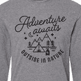 thumbnail image 4 of Inktastic Adventure Awaits Outside in Nature with Tent and Mountains Long Sleeve T-Shirt, 4 of 5