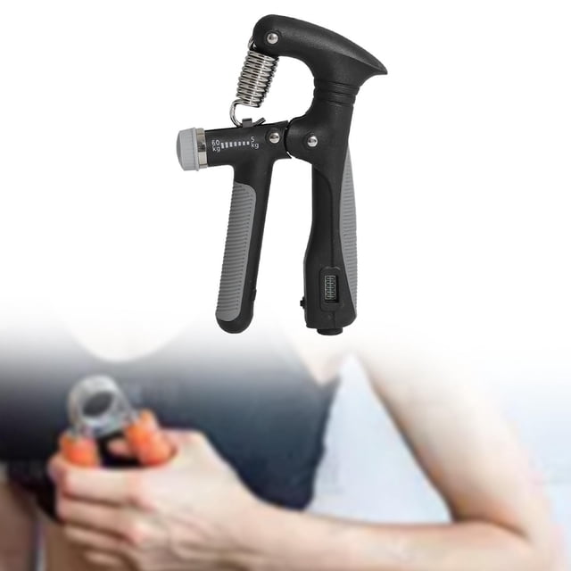 Fortalecedor de la mano con contador 5-60 kg ajustable para hombres músicos mujeres negro