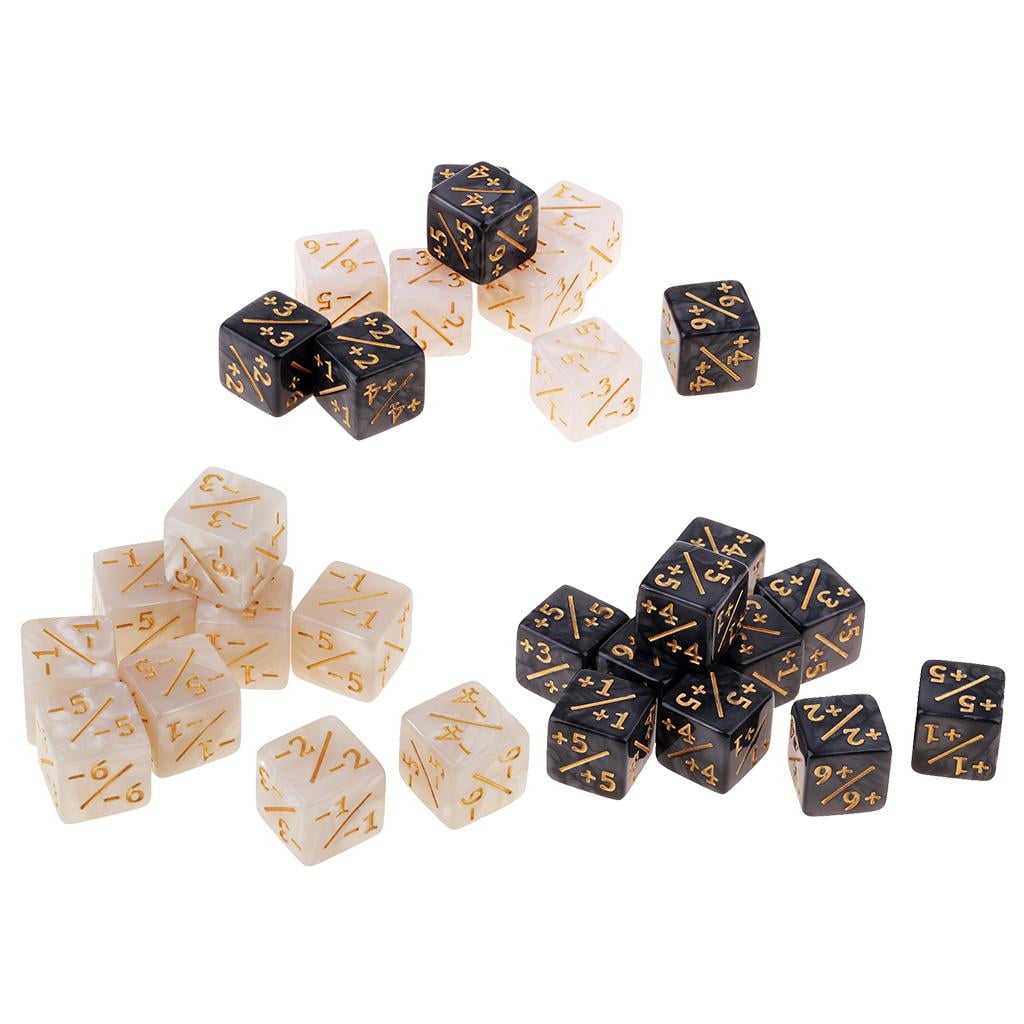 10pcs 6-sided Dice Set Fractional Number Resin Dice for Educational Games 