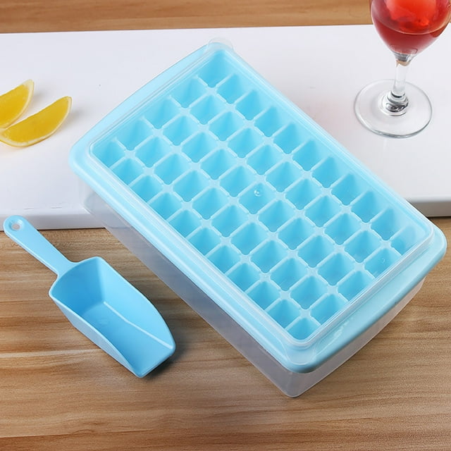 EGNMCR Ice Cube Tray 55 Trays With Lid And Fresh-keeping Box Ice For Ice Making Ice Shovel Ice cube mold