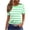 Green, variant on Womens Tops Short Sleeve Print Summer Slim Casual T-Shirt Round Neck Top Red M