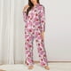 thumbnail image 2 of Balery Strawberry Popsicle Conjunto de Pijama con Estampado para Mujer, Conjunto de Dos Piezas con Manga Larga, Ropa de Dormir Suave con Bolsillos, Pijamas Cómodos-Large, 2 of 7