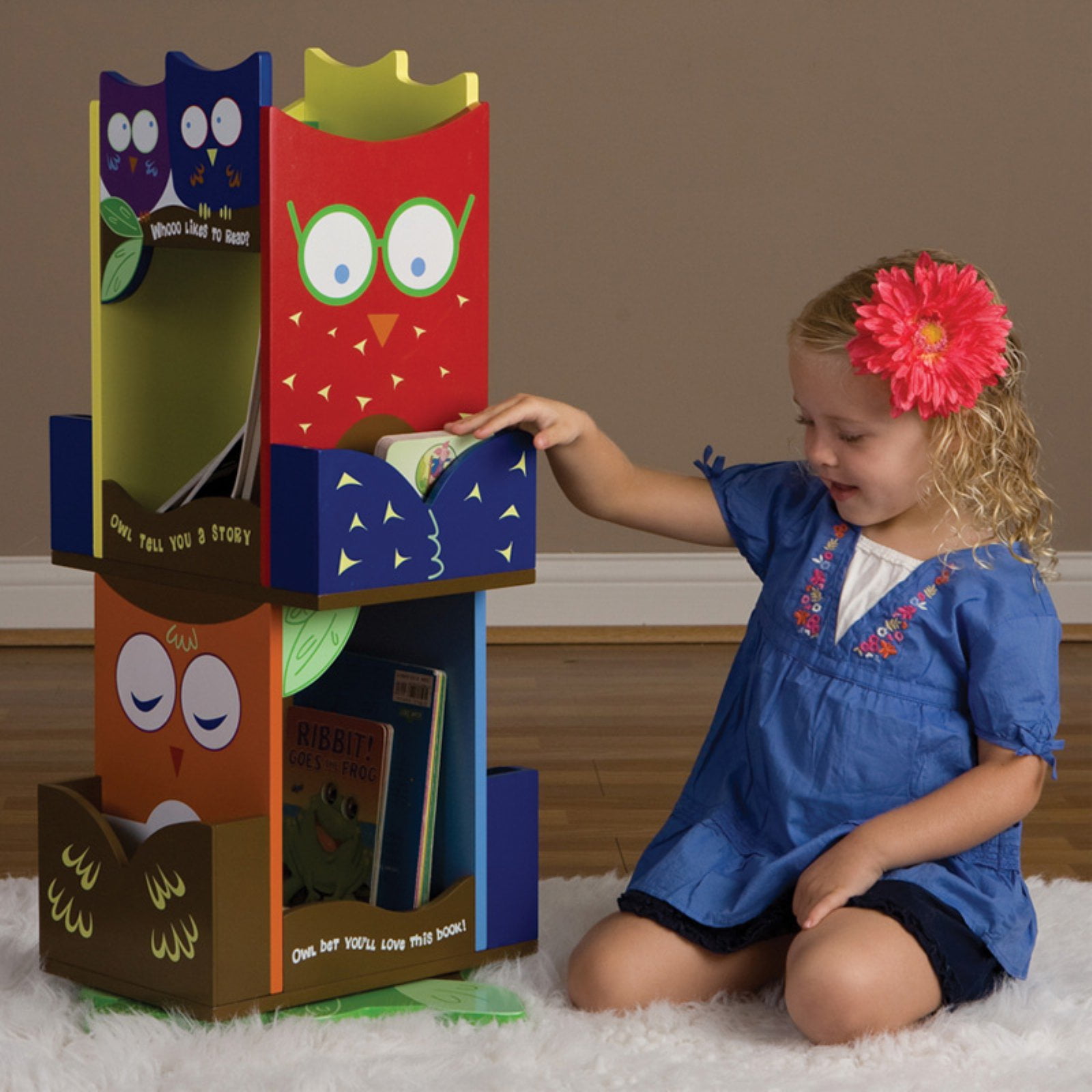 Wildkin Owls Revolving Kids Bookshelf 2 Tier With 4 Book Slots Wildkin Owls Revolving Kids Bookshelf 2 Tier With 4 Book Slots Com