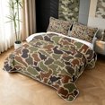 thumbnail image 3 of Manfei Rustic Aircraft Camo Twin Quilt Set, Vintage Plane Vehicle Twin Coverlet Set, Coyote Brown, 2pcs, 1 Bedspread and 1 Pillowcase, 3 of 7