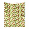 thumbnail image 1 of Jackfruit Soft Flannel Fleece Throw Blanket, Nursery Themed Cartoon Pattern with Humanized Exotic Fruits in Summer Tones, Cozy Plush for Indoor and Outdoor Use, 50" x 60", Multicolor, by Ambesonne, 1 of 6