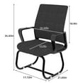 thumbnail image 2 of Modern Office Chair No Wheels, Ergonomic Study Chair with Handrail and Steel Legs, Comfy Home Office Desk Chairs with Ultra Thick Cushion, Black, 2 of 9