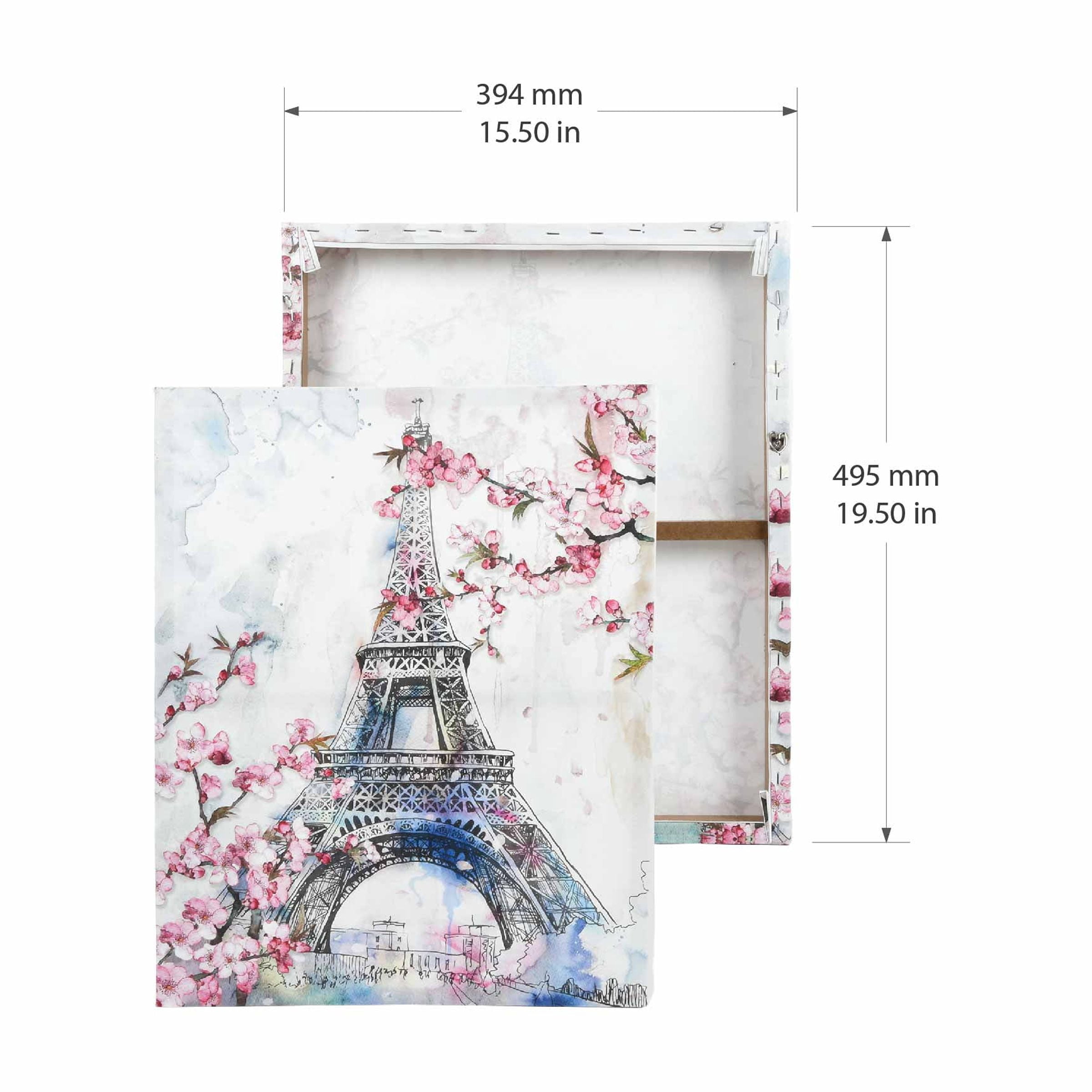 Prinz Cherry Blossoms in Paris 15.5" x 19.5" Floral Canvas Art Print, Wall Decor for Bedroom, Living Room