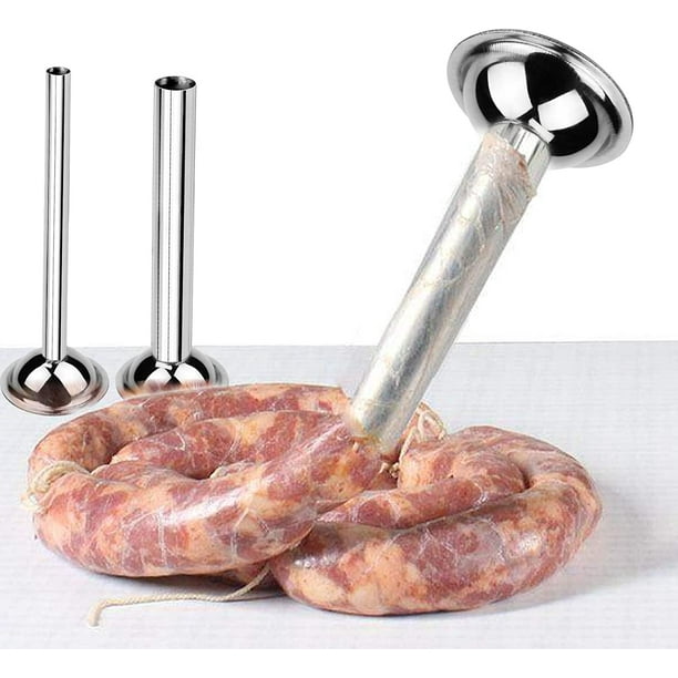 Tube de remplissage de saucisse en acier inoxydable Kit de farce à  saucisses Outil de remplissage de tube de saucisse de remplissage de viande  pour la maison (grand) 