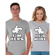 Awkward Styles Couple Matching Shirts I'm Hers He's Mine Shirts Matching Boyfriend and Girlfriend Shirts for Couples Cute Couple Husband and Wife Matching T Shirts Valentine's Day Gift for Couples