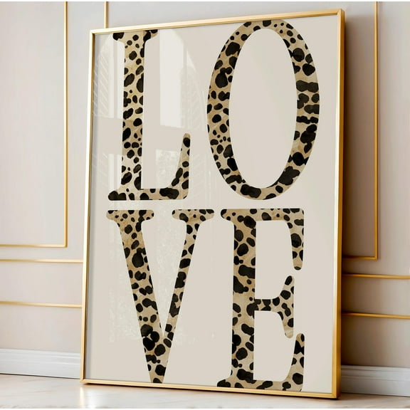Leopard Print, Retro Love Quote Print, Funky Wall Art, Retro Poster, Leopard Wall Art, Maximalist Wall Art, Cheetah Print, Apartment Decor Wall Art, Modern Wall Decor, 8x12 UNFRAMED