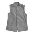 thumbnail image 5 of BVOFAR Mens Herringbone Wool Blend Vest Suit Business Tweed High Collar Waistcoats Slim Fit Button Up Vests Office Work Tops for Banquet Prom Silver S, 5 of 5