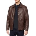 thumbnail image 5 of LYSMORA Men's Lapel Faux Leather Jacket Button Front Casual Outerwear Multi Pocket Shirt Style Coat for Daily Wear, 5 of 5